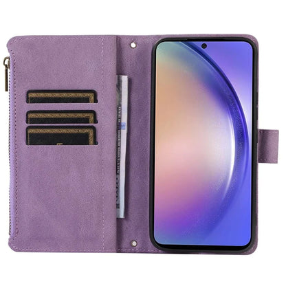 For Samsung Galaxy A14 5G /  A14 4G Cell Phone Case Leather Zipper Pocket Flip Stand Cover
