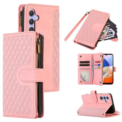 For Samsung Galaxy A14 5G /  A14 4G Cell Phone Case Leather Zipper Pocket Flip Stand Cover