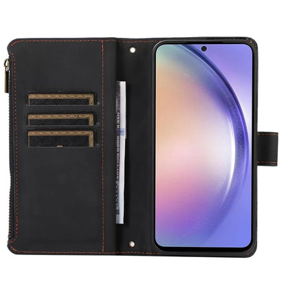 For Samsung Galaxy A05s 4G Case Zipper Leather Rhombus Grid Imprinted Phone Protector