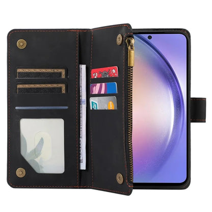For Samsung Galaxy A05s 4G Case Zipper Leather Rhombus Grid Imprinted Phone Protector