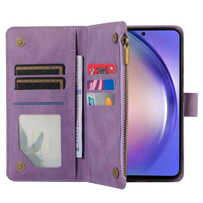 For Samsung Galaxy A05s 4G Case Zipper Leather Rhombus Grid Imprinted Phone Protector