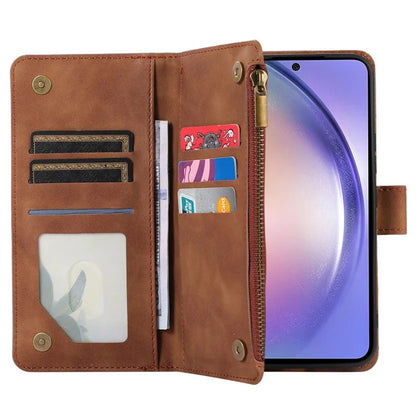 For Samsung Galaxy A05s 4G Case Zipper Leather Rhombus Grid Imprinted Phone Protector