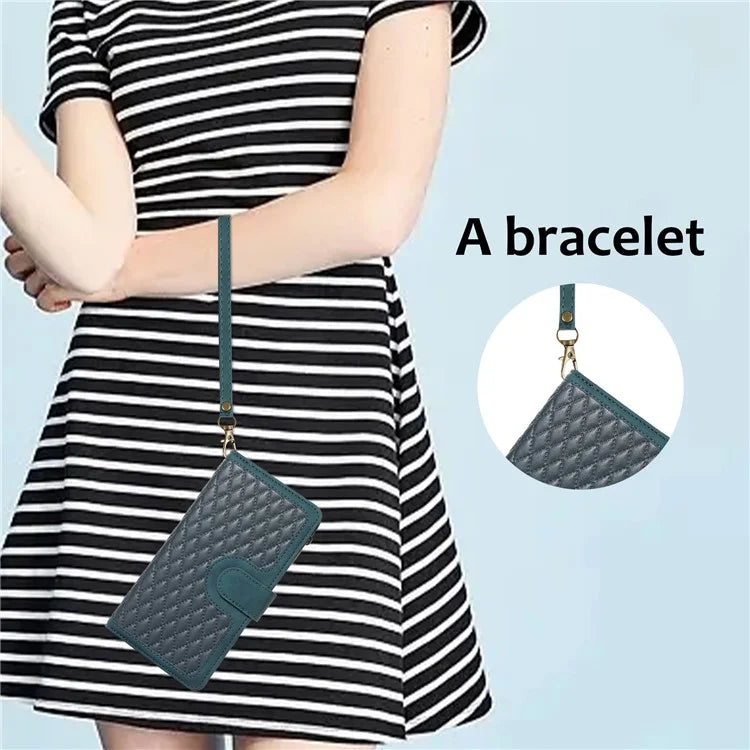 For Samsung Galaxy A05s 4G Case Zipper Leather Rhombus Grid Imprinted Phone Protector