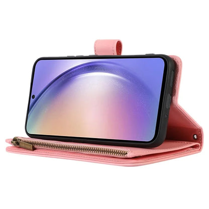 For Samsung Galaxy A05s 4G Case Zipper Leather Rhombus Grid Imprinted Phone Protector