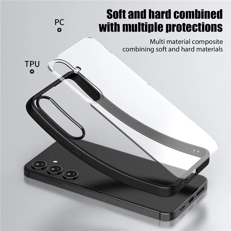 For Samsung Galaxy S24+ Case Crystal Clear Hard PC+Soft TPU Phone Cover