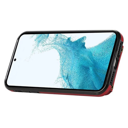 For Samsung Galaxy S22+ 5G Case Kickstand Slim-Fit TPU+PU Leather Mobile Phone Cover