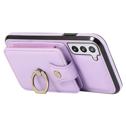 For Samsung Galaxy S22+ 5G Case Kickstand Slim-Fit TPU+PU Leather Mobile Phone Cover
