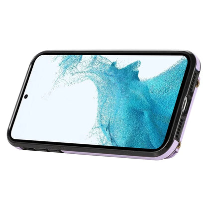 For Samsung Galaxy S21 4G / 5G Case Kickstand TPU+PU Leather Slim-Fit Mobile Phone Cover