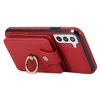 For Samsung Galaxy S21 4G / 5G Case Kickstand TPU+PU Leather Slim-Fit Mobile Phone Cover