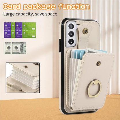 For Samsung Galaxy S23 Case TPU+PU Leather Slim-Fit Mobile Phone Cover with Kickstand