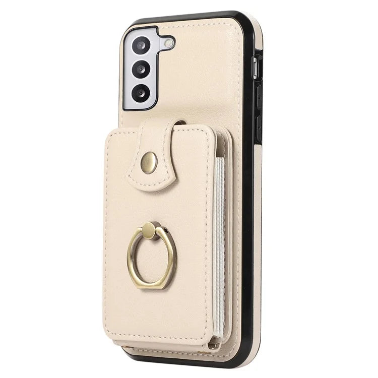 For Samsung Galaxy S21+ 5G Case TPU+PU Leather RFID Blocking Card Holder Phone Cover