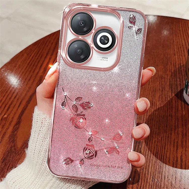 KADEM For Transsion Infinix Smart 8 4G / Transsion Tecno Spark Go 2024 4G Case Rhinestone Decor Gradient TPU Cover