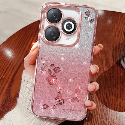 KADEM For Transsion Infinix Smart 8 4G / Transsion Tecno Spark Go 2024 4G Case Rhinestone Decor Gradient TPU Cover