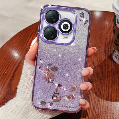 KADEM For Transsion Infinix Smart 8 4G / Transsion Tecno Spark Go 2024 4G Case Rhinestone Decor Gradient TPU Cover