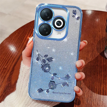 KADEM For Transsion Infinix Smart 8 4G / Transsion Tecno Spark Go 2024 4G Case Rhinestone Decor Gradient TPU Cover