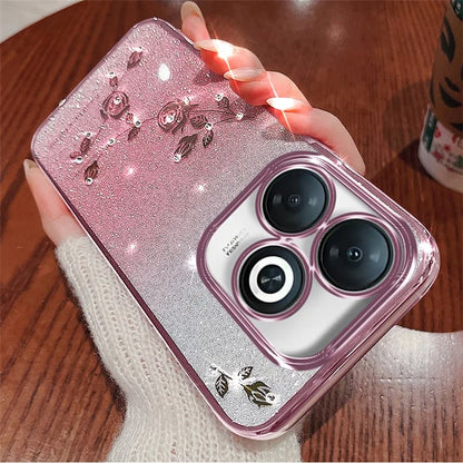 KADEM For Transsion Infinix Smart 8 4G / Transsion Tecno Spark Go 2024 4G TPU Glitter Shell Cell Phone Case with Strap