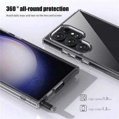 Aurora Series For Samsung Galaxy S24 Ultra Cell Phone Case Hard PC + Soft TPU Back Shell Cover Tan