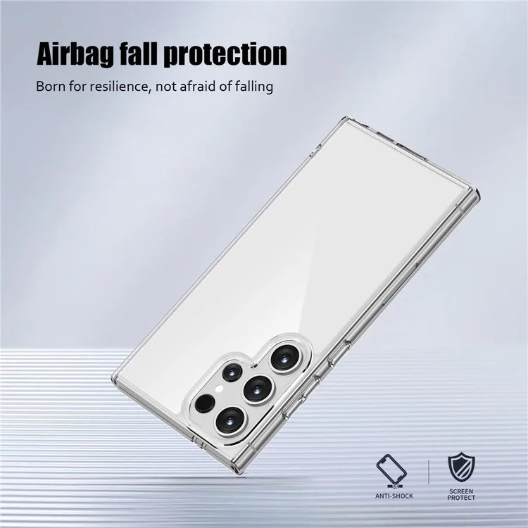 Aurora Series For Samsung Galaxy S24 Ultra Cell Phone Case Hard PC + Soft TPU Back Shell Cover Tan