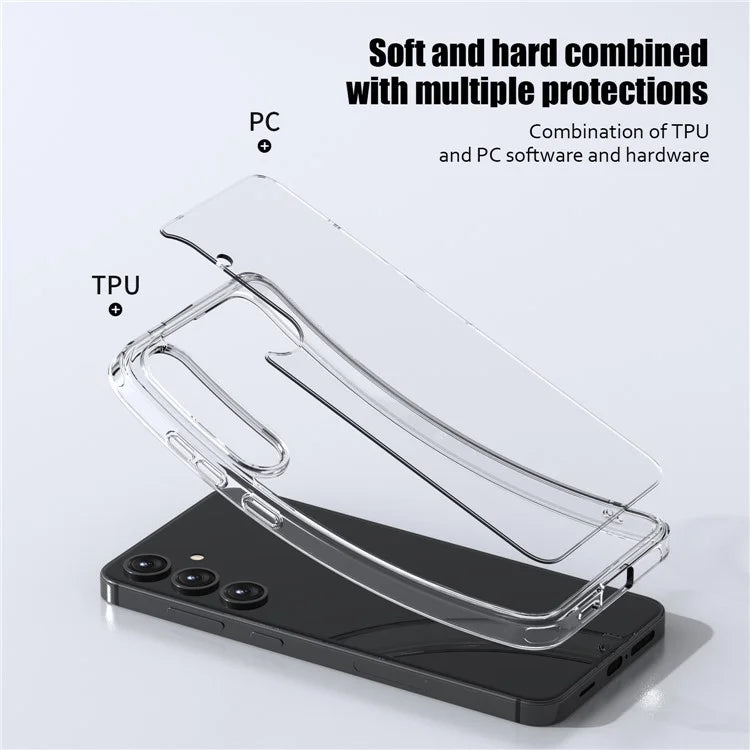 Aurora Series For Samsung Galaxy S24+ Case TPU+PC Crystal Clear Phone Back Protector Tan