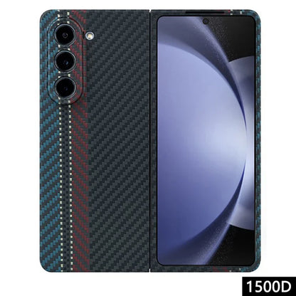 For Samsung Galaxy Z Fold5 5G Phone Case Aramid Fiber Color Stripe Precise Cutout Cover