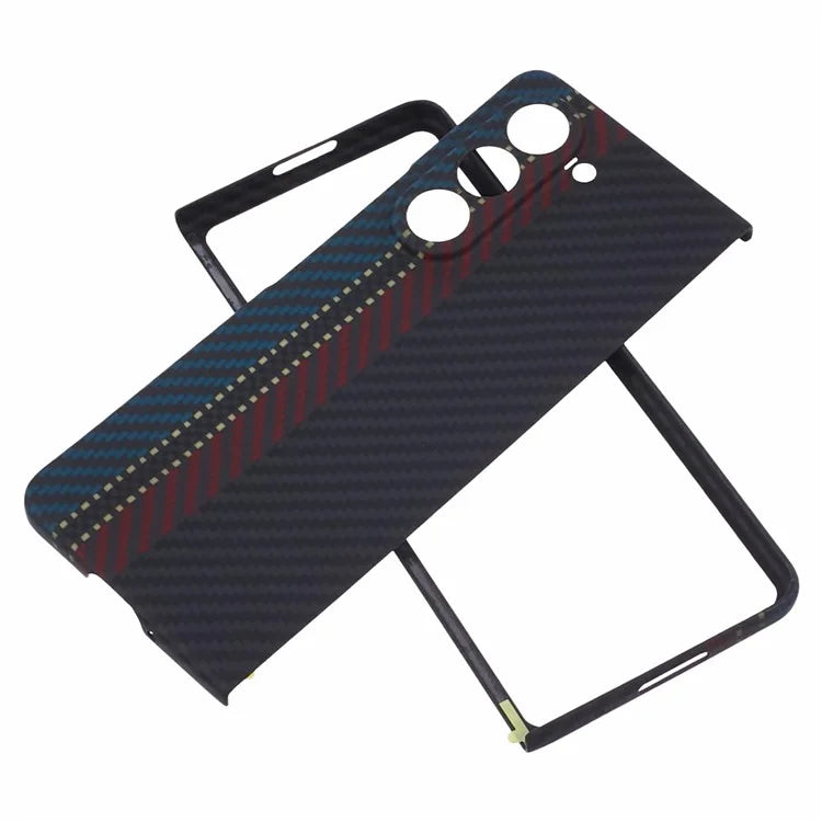 For Samsung Galaxy Z Fold5 5G Phone Case Aramid Fiber Color Stripe Precise Cutout Cover