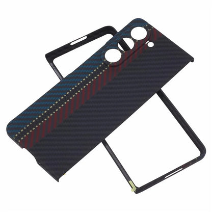 For Samsung Galaxy Z Fold5 5G Phone Case Aramid Fiber Color Stripe Precise Cutout Cover