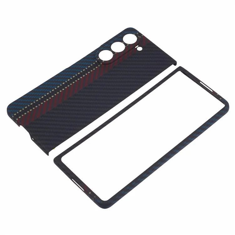 For Samsung Galaxy Z Fold5 5G Phone Case Aramid Fiber Color Stripe Precise Cutout Cover