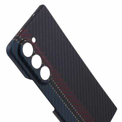 For Samsung Galaxy Z Fold5 5G Phone Case Aramid Fiber Color Stripe Precise Cutout Cover