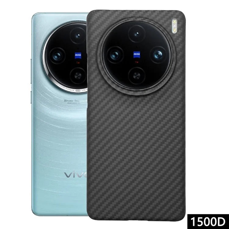 For vivo X100 Pro 5G Case Scratch-proof 1500D Coarse Texture Aramid Fiber Big Lens Cutout Phone Back Cover