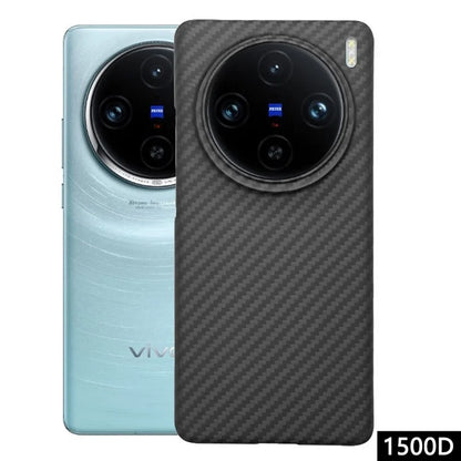 For vivo X100 Pro 5G Case Scratch-proof 1500D Coarse Texture Aramid Fiber Big Lens Cutout Phone Back Cover