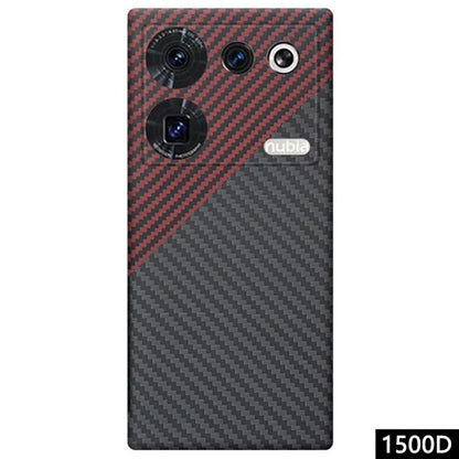 For ZTE nubia Z50 Ultra Case Dual Color 1500D Coarse Texture Aramid Fiber Precise Lens Cutout Phone Cover, Black  /  Red