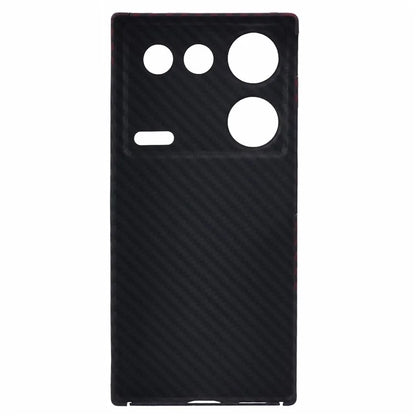 For ZTE nubia Z50 Ultra Case Dual Color 1500D Coarse Texture Aramid Fiber Precise Lens Cutout Phone Cover, Black  /  Red
