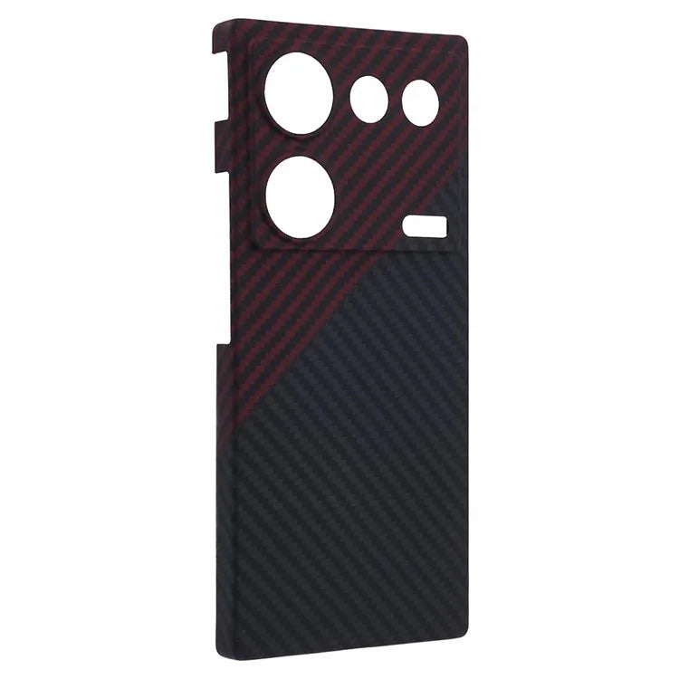 For ZTE nubia Z50 Ultra Case Dual Color 1500D Coarse Texture Aramid Fiber Precise Lens Cutout Phone Cover, Black  /  Red