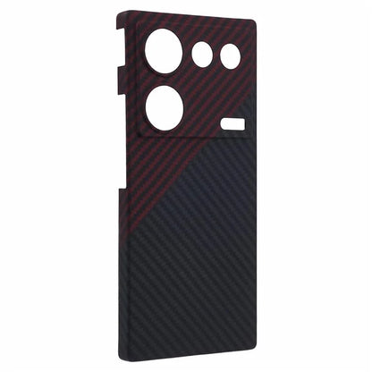 For ZTE nubia Z50 Ultra Case Dual Color 1500D Coarse Texture Aramid Fiber Precise Lens Cutout Phone Cover, Black  /  Red