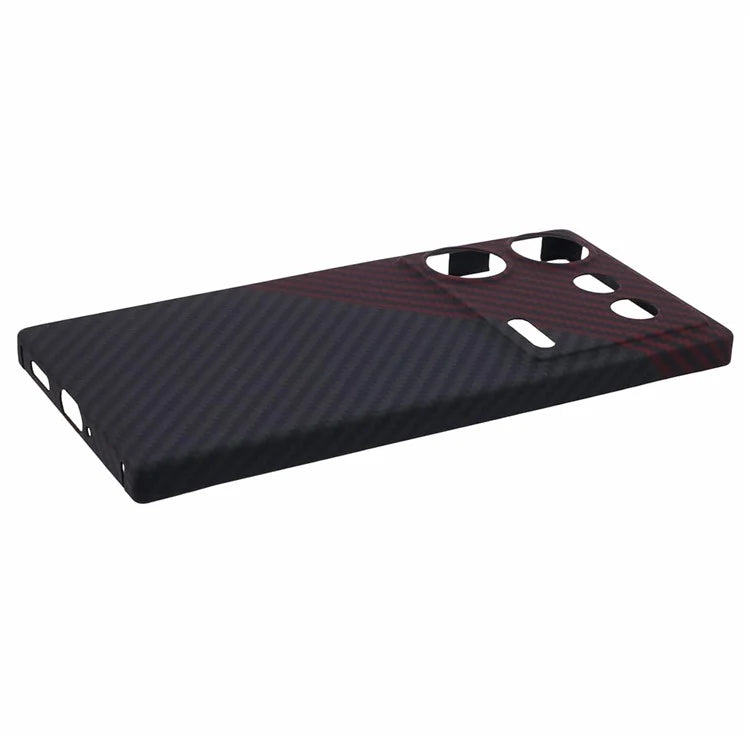 For ZTE nubia Z50 Ultra Case Dual Color 1500D Coarse Texture Aramid Fiber Precise Lens Cutout Phone Cover, Black  /  Red