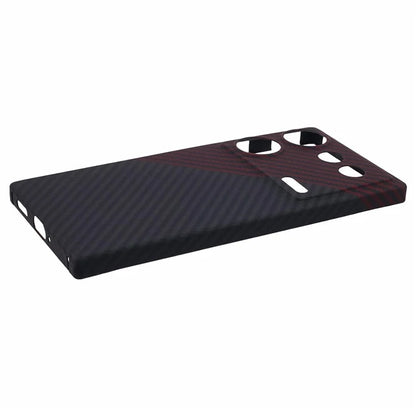 For ZTE nubia Z50 Ultra Case Dual Color 1500D Coarse Texture Aramid Fiber Precise Lens Cutout Phone Cover, Black  /  Red