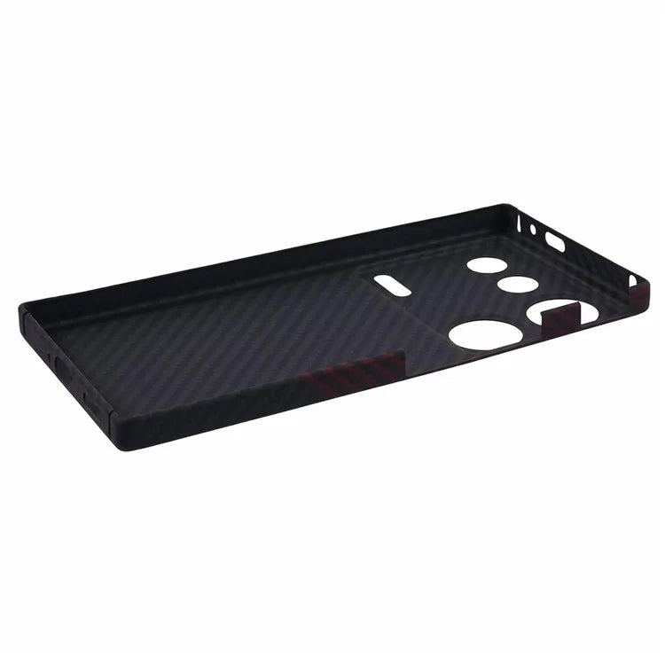 For ZTE nubia Z50 Ultra Case Dual Color 1500D Coarse Texture Aramid Fiber Precise Lens Cutout Phone Cover, Black  /  Red