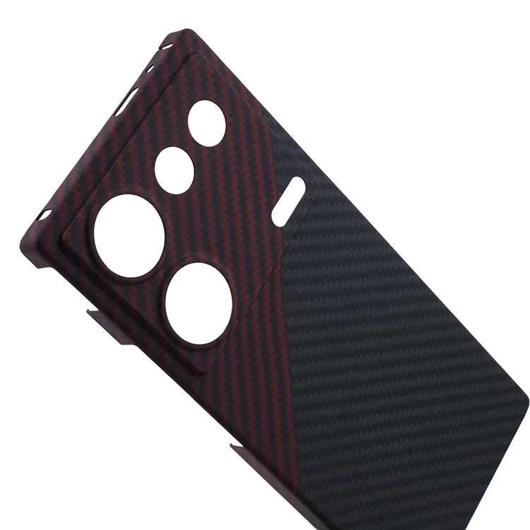 For ZTE nubia Z50 Ultra Case Dual Color 1500D Coarse Texture Aramid Fiber Precise Lens Cutout Phone Cover, Black  /  Red