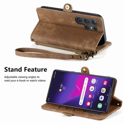 For Samsung Galaxy S24 Ultra Case Geometry Imprinted Wallet Leather Cover