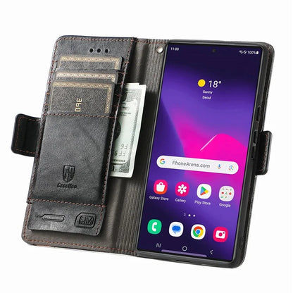 CASENEO 002 Series For Samsung Galaxy S24 Ultra Case RFID Blocking Wallet Splicing Leather Cover