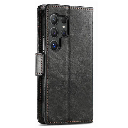 CASENEO 002 Series For Samsung Galaxy S24 Ultra Case RFID Blocking Wallet Splicing Leather Cover