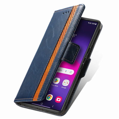 CASENEO 002 Series For Samsung Galaxy S24 Ultra Case RFID Blocking Wallet Splicing Leather Cover