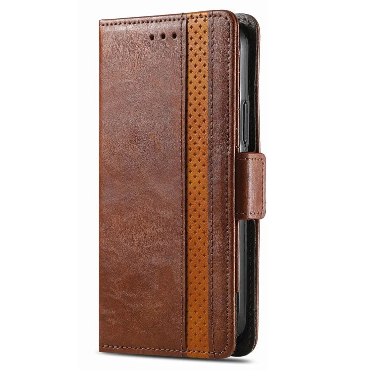 CASENEO 002 Series For Samsung Galaxy S24 Ultra Case RFID Blocking Wallet Splicing Leather Cover