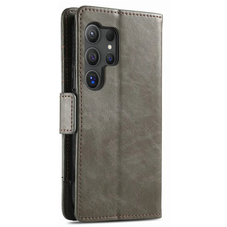 CASENEO 002 Series For Samsung Galaxy S24 Ultra Case RFID Blocking Wallet Splicing Leather Cover