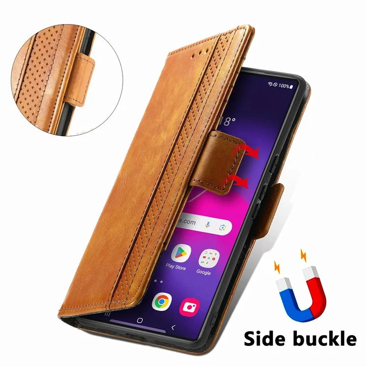 CASENEO 002 Series For Samsung Galaxy S24 Ultra Case RFID Blocking Wallet Splicing Leather Cover