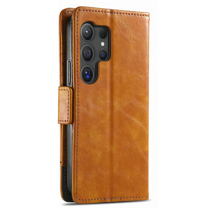 CASENEO 002 Series For Samsung Galaxy S24 Ultra Case RFID Blocking Wallet Splicing Leather Cover