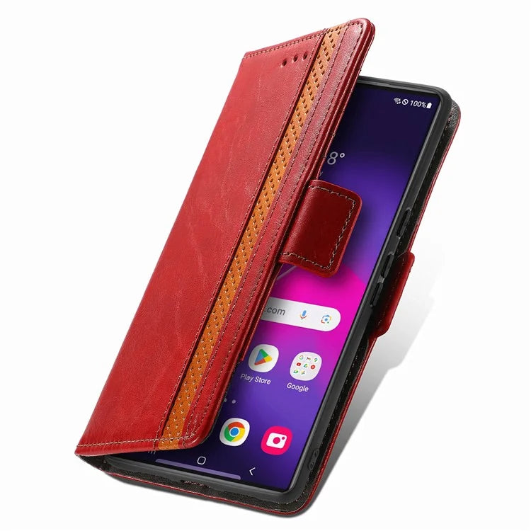 CASENEO 002 Series For Samsung Galaxy S24 Ultra Case RFID Blocking Wallet Splicing Leather Cover