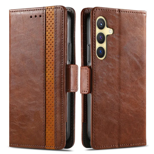 CASENEO 002 Series For Samsung Galaxy S24 Case RFID Blocking Splicing Wallet Phone Cover
