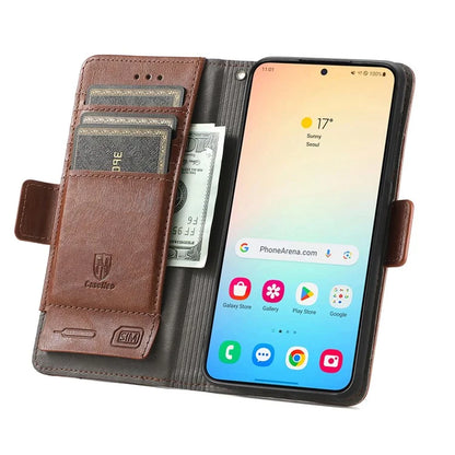 CASENEO 002 Series For Samsung Galaxy S24 Case RFID Blocking Splicing Wallet Phone Cover