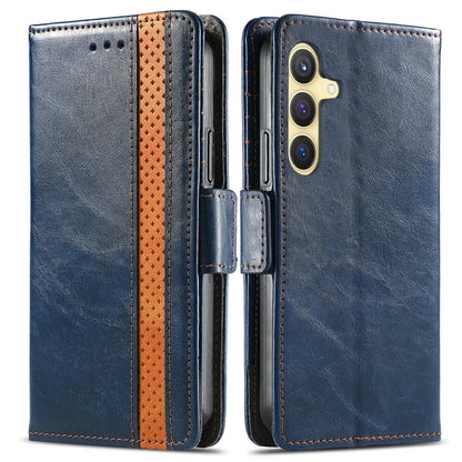 CASENEO 002 Series For Samsung Galaxy S24 Case RFID Blocking Splicing Wallet Phone Cover